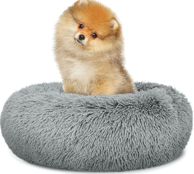 FURVEO - Universal plush bed for dogs and cats, 40 cm - light gray