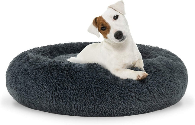 FURVEO - Universal plush bed for dogs and cats, 60 cm - dark gray