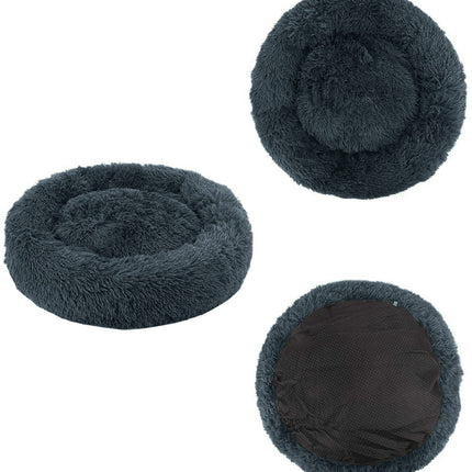 FURVEO - Universal plush bed for dogs and cats, 60 cm - dark gray