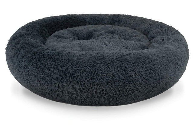FURVEO - Universal plush bed for dogs and cats, 60 cm - dark gray