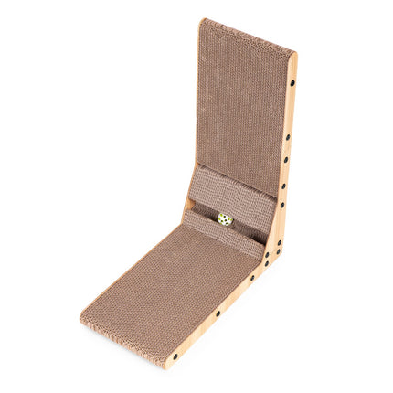 FURVEO - Cardboard Corner Cat Scratcher Bed med leketøy Petsi