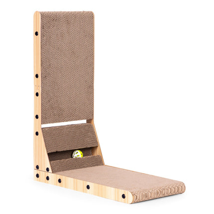 FURVEO - Cardboard Corner Cat Scratcher Bed med leketøy Petsi