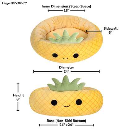 FURVEO - Squishmallows Pet Bed Maui Ananas, 75 Cm