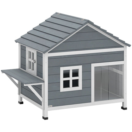 PAWROOM - Outdoor Cat House, Elevated Design, Waterproof Roof