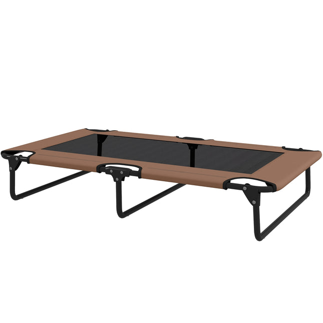 PAWROOM - Portable Elevated Dog Bed, Raised Pet Bed with Breathable Mesh, for Large Dogs, Coffee