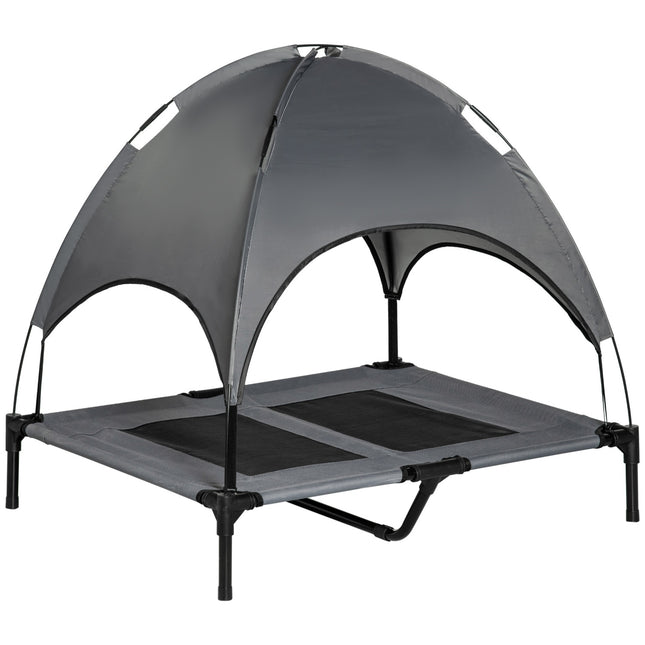 PAWROOM - Dog bed with ventilating canopy, Grey, 92x76x90 Cm