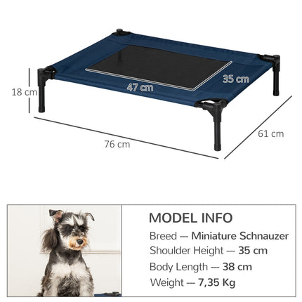 PAWROOM - Hundeseng Hundeseng Utendørs Katteseng Kjæledyrseng Soveplass Stål 600D Oxford Stoff Blå 76,2 X 61 X 18 Cm
