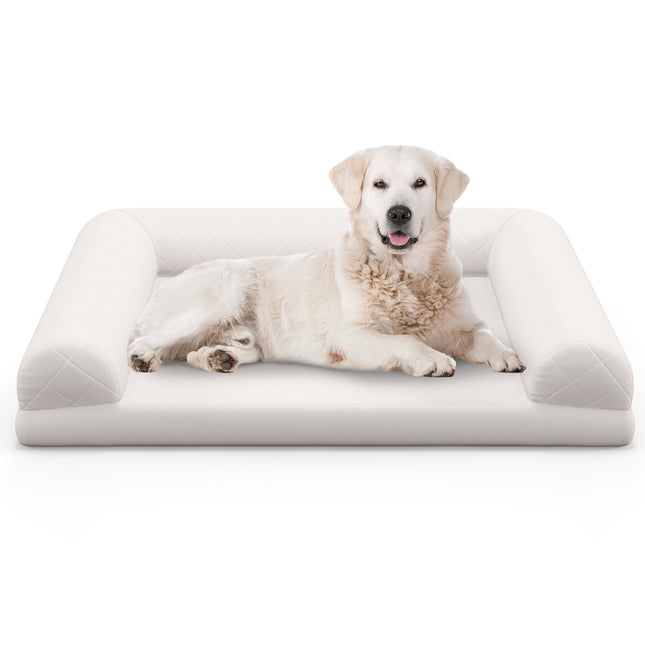 PAWROOM - Orthopedic Dog Bed for Medium Dogs, Egg Crate Foam, Beige