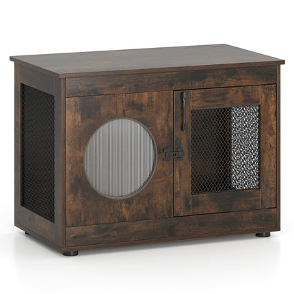 PAWROOM - Pet Crate Møbelstil med dør og PC-vindu, 82x47x60 cm