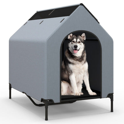 PAWROOM - Forhøyet hundehus og seng, pustende netting, 75x110x106 cm