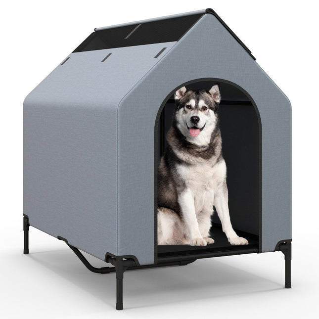 PAWROOM - Elevated Dog House & Bed, Breathable Mesh, 75x110x106 cm