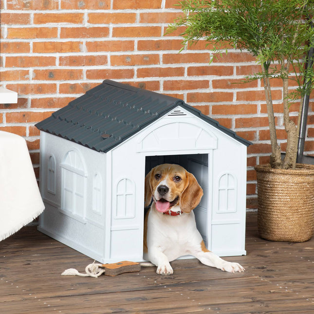 PAWROOM - Outdoor Weatherproof Dog House - Gable Roof, Medium