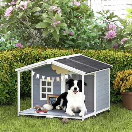 PAWROOM - Utendørs hundehus med veranda, værbestandig, enkel å rengjøre