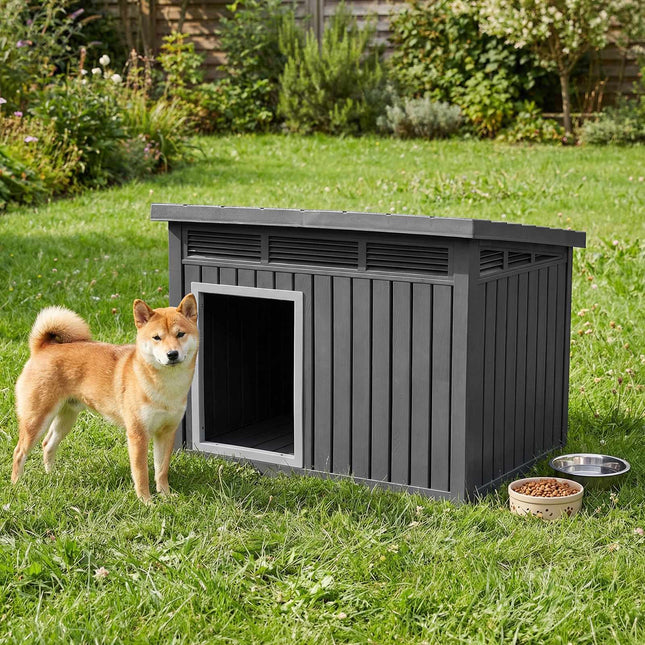 PAWROOM - Dog House, Weatherproof Hinged Roof, Medium 81x64x61cm
