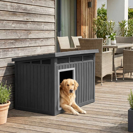 PAWROOM - Dog House, Weatherproof Hinged Roof, Medium 81x64x61cm