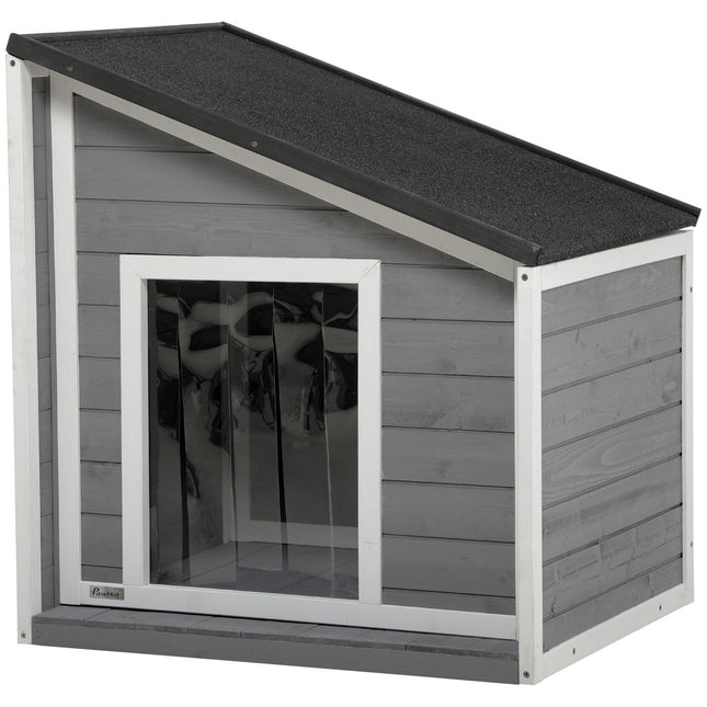 PAWROOM - Weatherproof Spruce Wood Dog house with asphalt roof, 77 cm