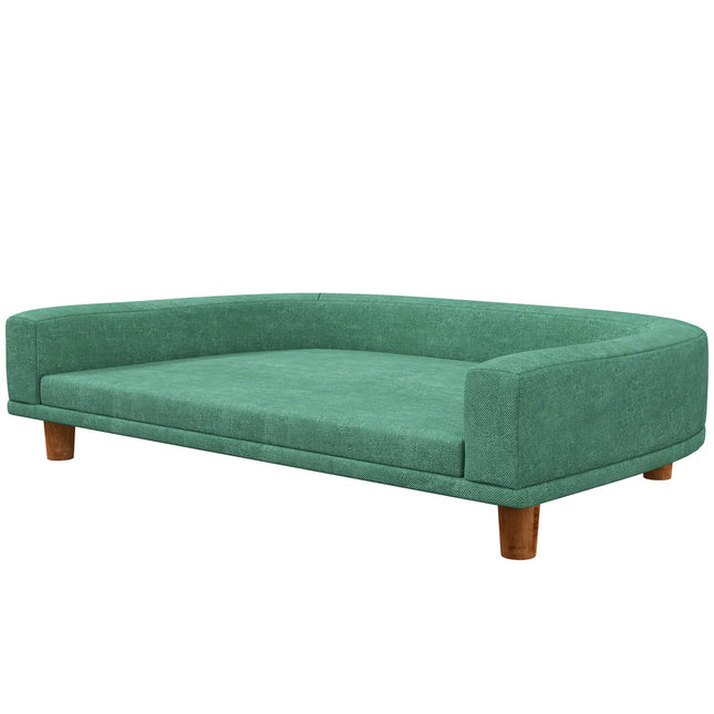PAWROOM - Comfortable pet sofa with cushion, elevated green design