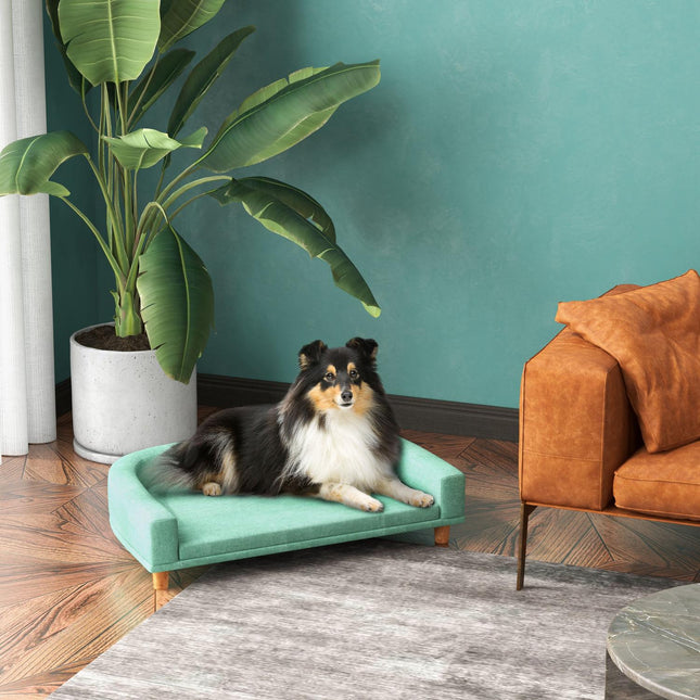 PAWROOM - Comfortable pet sofa with cushion, elevated green design