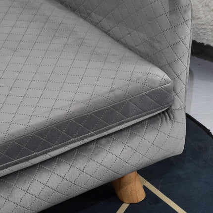 PAWROOM - Hundesofa Velvet Touch Pet Sofa For Små Hunder Opptil 8 Kg, Med Treben, Grå, 64X45X36Cm