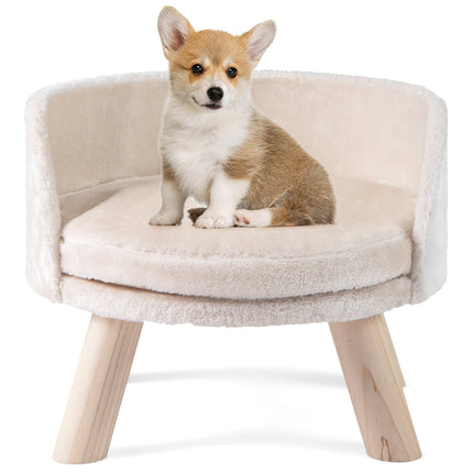 PAWROOM - Sovesofa for kjæledyr med pute, furuben, beige