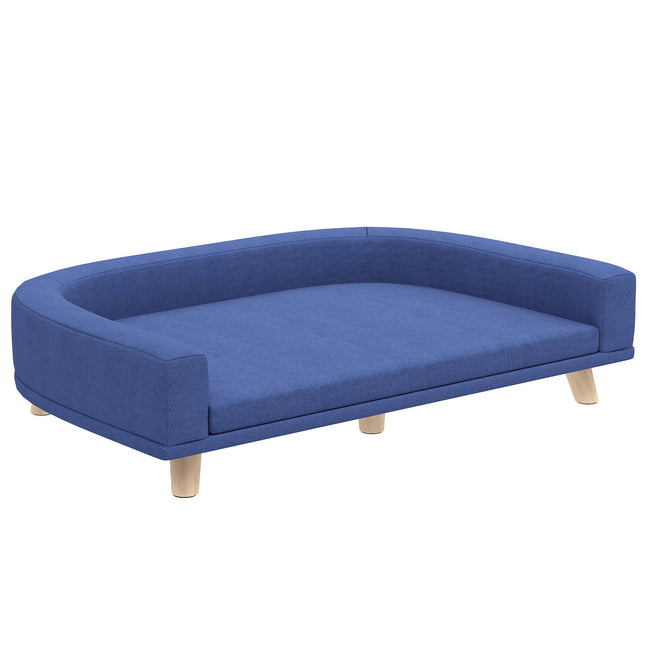 PAWROOM - Dog Sofa Bed, Eucalyptus Wood, 98 x 67 x 25 cm, Blue