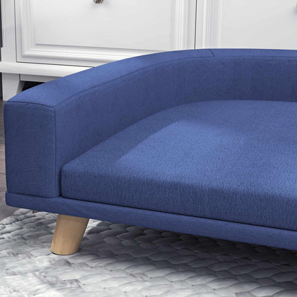 PAWROOM - Hundesofa, eukalyptustre, 98 x 67 x 25 cm, blå