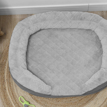 PAWROOM - Hundesofa Kjæledyrsofa med ryggstøtte og treben, vaskbart trekk for middels hunder under 25 kg grå