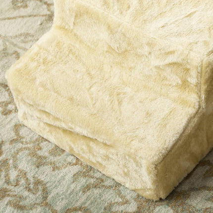 PAWROOM - Hundetrapper 3-trinns 35 cm dyretrapper med plysj-utseende kattetrapper for sengesofa Katter opptil 4,5 kg Beige