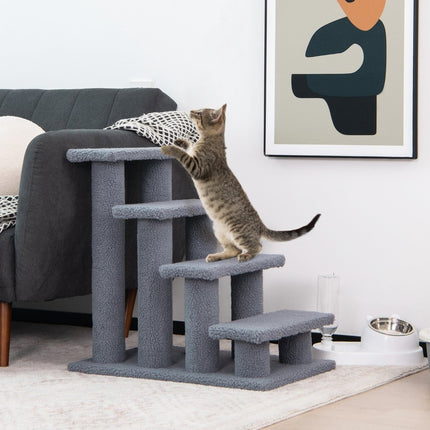 PAWROOM - Dyretrapper klatretre kattetrapper for katter opp til 25 kg 61 x 41 x 60 cm grå