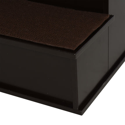PAWROOM - Pet stairs with carpet - MDF, dark brown, 40x59x54 cm