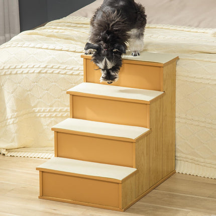 PAWROOM - Pet Stairs for Dogs/Cats, 4 Steps, MDF, Up to 30 kg