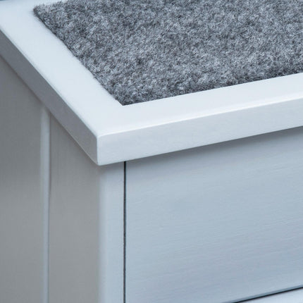 PAWROOM - Dog stairs with storage, 3 steps & carpet, Grey