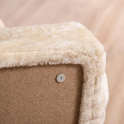 PAWROOM - Dyretrapper 4-trinns hunderampe med avtagbart deksel Kattetrapper Hundetrapper Dyretrapper Sponplate Plysj Beige 60 x 35 x 44 cm