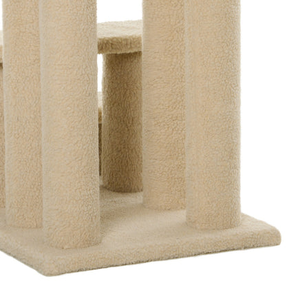 PAWROOM - Dyretrapper Hunder Katter 4-Trinns Plysj Beige 63,5X43X60Cm
