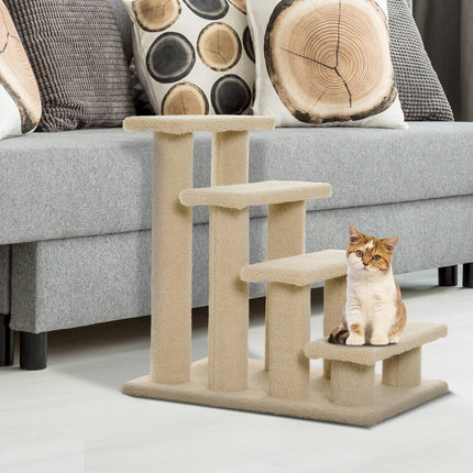 PAWROOM - Dyretrapper Hunder Katter 4-Trinns Plysj Beige 63,5X43X60Cm