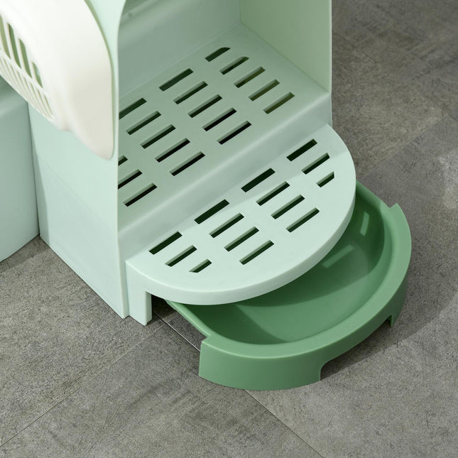 PAWROOM - Large cat litter box, pull-out compartments, hood, green