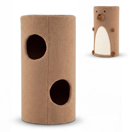 PAWROOM - 2-etasjers kattehus med sisal kloremette og skjult hule