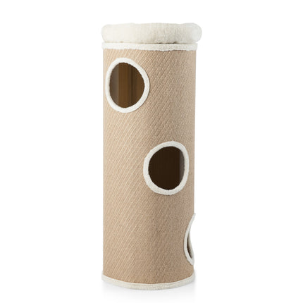 PAWROOM - 4-etasjes kattehus med avtakbar plysjseng, brun