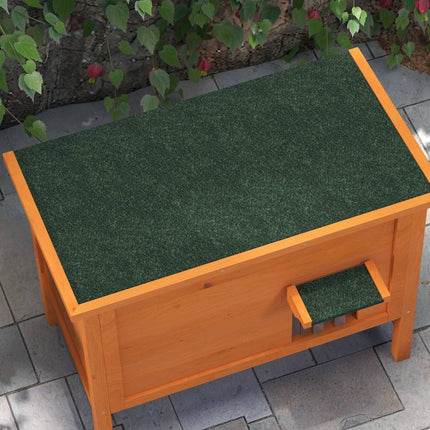 PAWROOM - Trekattehus med dørgardin utendørs, isolert, forhøyet design, for små dyr, oransje, 60x60x81,5 cm