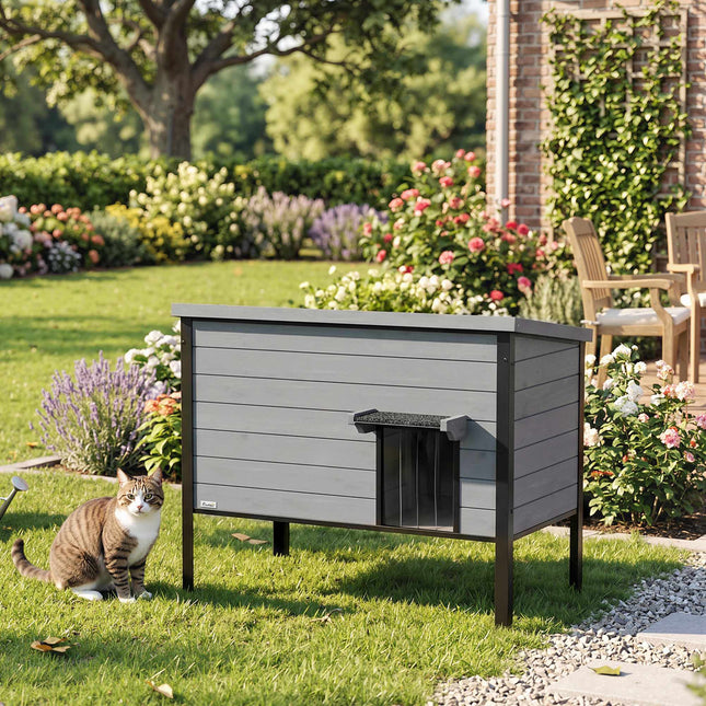 PAWROOM - Outdoor Cat House, Weatherproof, Easy Clean, 85x55x70 cm