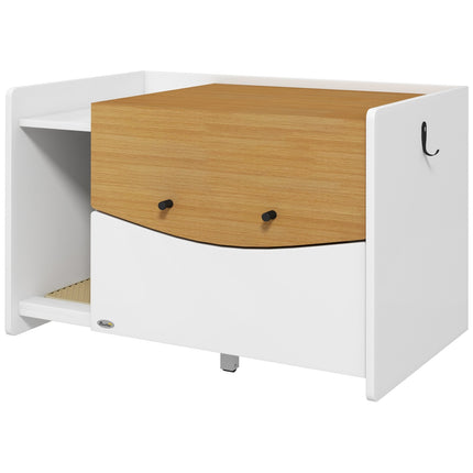 PAWROOM - Katteskap for kattetoalett, kattetoalettskap med uttrekkbart skap, søppeloppsamlingsmatte, kattehus for innendørs, 78 x 50 x 51 cm, eik