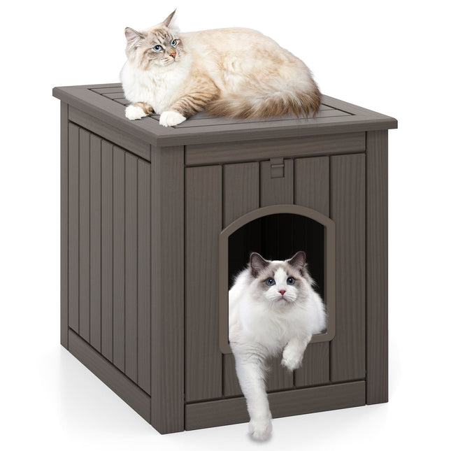 PAWROOM - Cat Litter Box Cabinet with Folding Door, Weatherproof PP