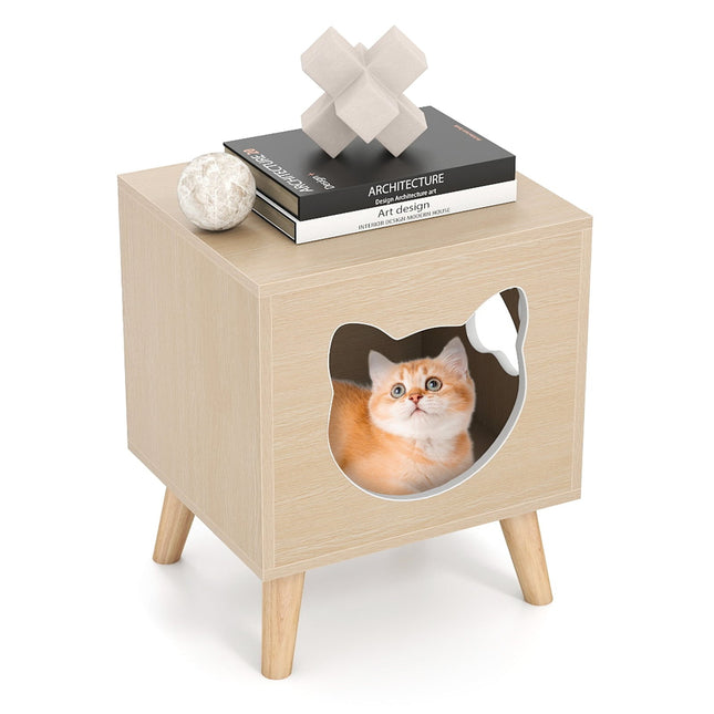 PAWROOM - Cat Litter Cabinet with Removable Lid and Entry Window