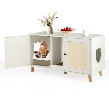 PAWROOM - Kattesøppelskap med 2 dører - Hvit, 108x50x60 cm