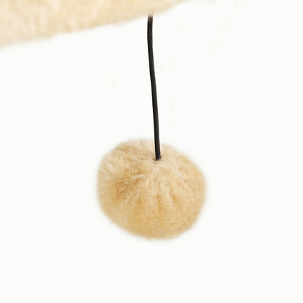 PAWROOM - Katteklatreveggsett, 5 deler kattemøbler med skrapestolpe, hoppeplattformer, stige, hus, katteveggramme, for katter opptil 5 kg, plysj, beige