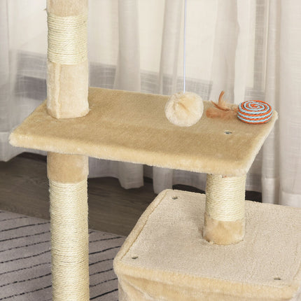 PAWROOM - Sisal Cat scratching post, soft plush, stable, 50x30x80 cm