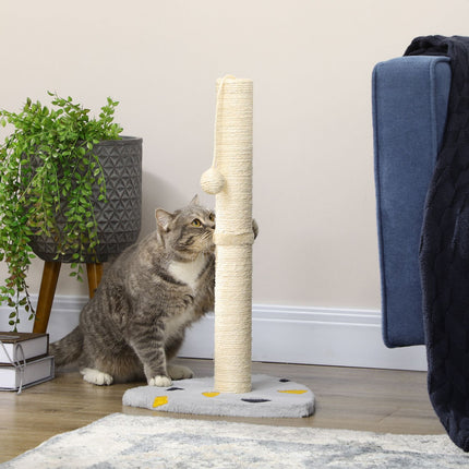 PAWROOM - Cat scratching post, 62 cm jute with ball - light grey/beige