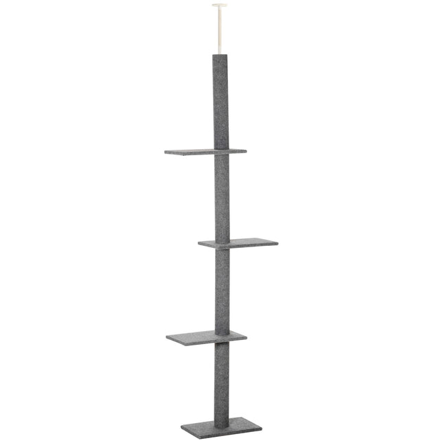 PAWROOM - Height-adjustable cat scratching post, climbing tree, grey