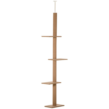PAWROOM - Adjustable Cat Scratching & Climbing Tree, light brown