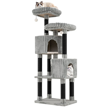 PAWROOM - Høyt kloretre med 2 huler, senger og klorestativer, 156 cm